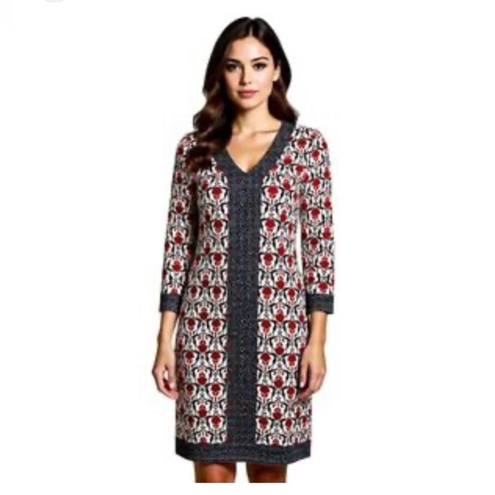 *NWT* Brooks Brothers Women’s XS White/Red/Blue V-Neck Tunic Knee-Length Dress